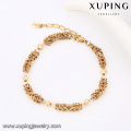 74395 Xuping GZ moda mercado de jóias top grade planície 18k pulseira talão de ouro para as mulheres